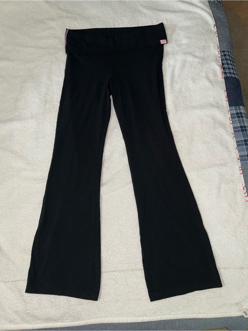 Victoria's Secret Black Fold over Flare Leggings